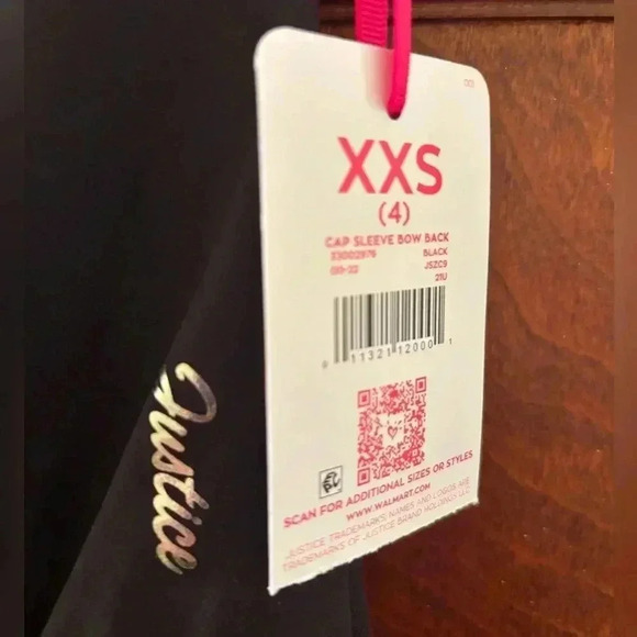 NWTx3! Justice Cap Sleeve Bow Back leotards: black XXS 4, S 7/8, pink M 10 🩰 - Picture 6 of 15